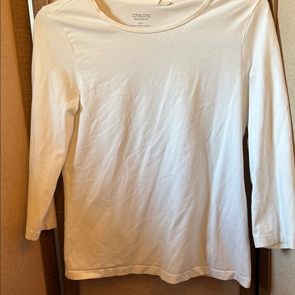 FINAL MARKDOWN Chico's white Long Sleeve Top 0 xs